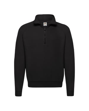 Fruit of the Loom Heren Klassiek 80/20 Rits Hals Sweatshirt (Zwart)