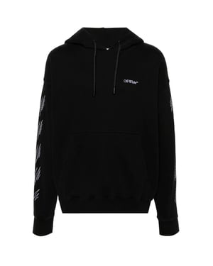 Off-White Stitch Diag Design Skate Fit Black Hoodie