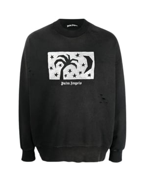 Palm Angels Nightsky Design zwart sweatshirt