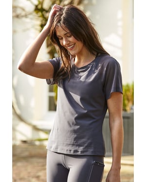 Charcoal Grey Mesh Sleeve Breathe Activewear T Shirt