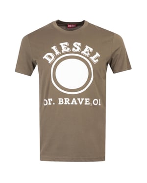 Diesel 1976 Varsity-logo klimopgroen T-shirt