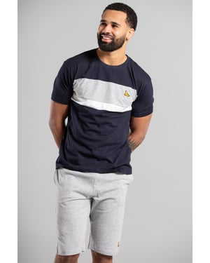 Dark Navy Cotton Loungewear Short And T-Shirt Set