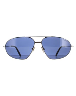 Tom Ford Aviator Mens Shiny Gunmetal Blue Bradford FT0771