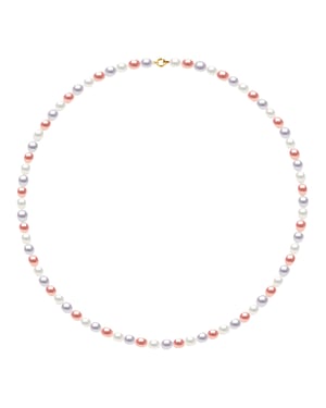 DIADEMA - Halsband - Äkta sötvattenspärlor - Pastellfärgad - Gulguld