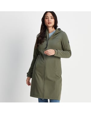 Marina Womens Extra Long Softshell Jacket Khaki