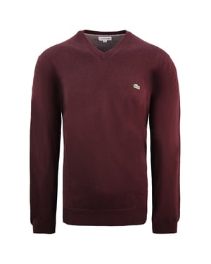 Lacoste Plain herrtröja i vinrött
