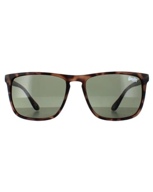 Superdry Shockwave 102 satijn gevlekte havana groene zonnebril