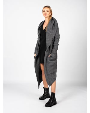 La Haine Iside Us Cardigan Unisex-LM056 damer Grå