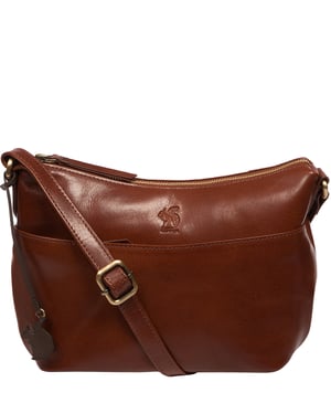 Merrill' Conker Brown Leather Cross Body Bag