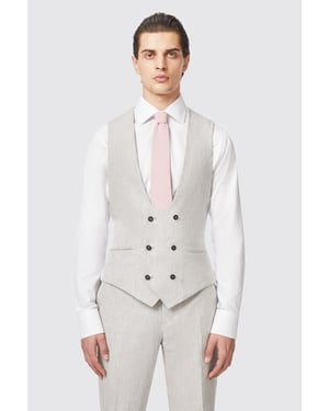 Claremont Slim Fit Stone Linen Waistcoat