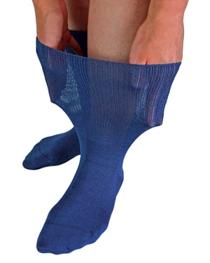 Extra Wide Bamboo Oedema Socks | Dr.Socks | Mens & Ladies | Socks for Swollen Feet Ankles Legs & Diabetics - Navy