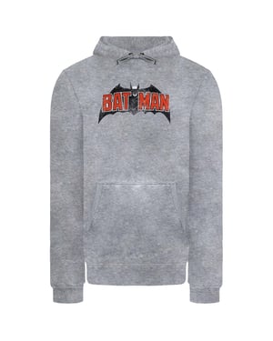 DC Comics Vintage Batman Logo Mens Grey Hoodie