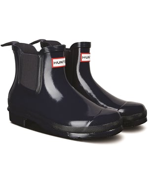 Hunter Original Chelsea Gloss Rubber Vrouwen Wellington Laarzen Navy