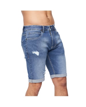 Crosshatch Heren Riptrey Abraised Denim Shorts (Tussentijdse wasbeurt)