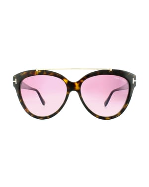 Tom Ford Zonnebril 0518 Livia 52Z Donker Havana Verloop Mirror Violet