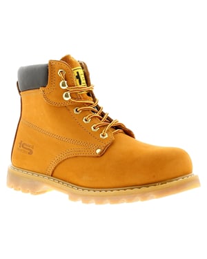 New Mens/Gents Tan Tradesafe Lace Up Steel Toe Cap Safety Boots.