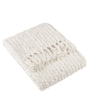 Höem Arvo Boucle Yarn Woven Fringed Throw