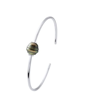 Armband - Zilver 925 - Echte Gecultiveerde Tahitiparel Omgeven 9-10 mm