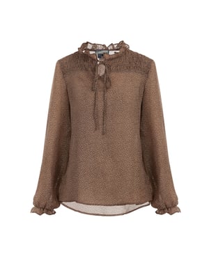 Dreimaster Blouse Dames bruin-gebroken wit