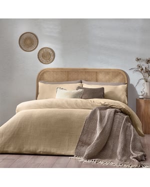 Yard Chunky Waffle 100% Cotton Duvet Cover Set