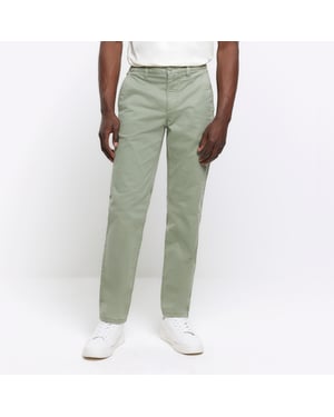 River Island Mens Chino Trousers Green Slim Fit Casual