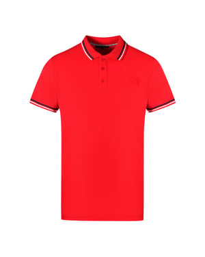 Cavalli Class Twinned Tipped Collar Red Polo Shirt