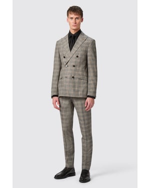 Plunkett Slim Fit Grey Check Trousers