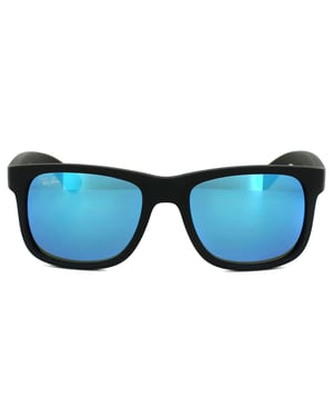 Ray-Ban Zonnebril Justin 4165 622/55 Rubber Zwart Blauw Mirror