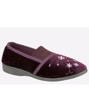 Zedzzz Joanna Embroidered Slippers Womens
