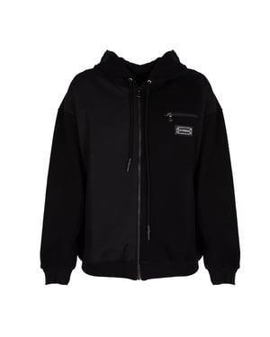 Les Hommes Sweatshirt Zip Hoodie Herr Svart