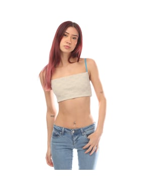 Women's Off White Monogram Tube Top in Grey