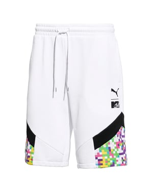 Puma x MTV Stretch Waist Bottoms White Mens Graphic Shorts 579677 02