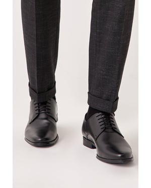 Black Leather Smart Derby Shoes