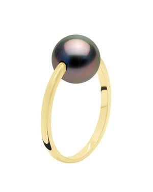 Ring - Geel Goud - Echte Gecultiveerde Tahiti Parels Rond 8-9 mm