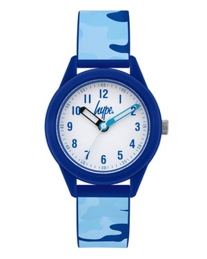 Hype Blue Camo Kids Watch