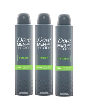 Dove Men+Care Fresh Antiperspirant Deodorant Spray for 48H Protection 200ml, 3pk