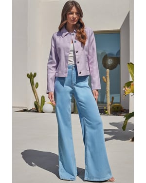 Lilac Boucle Collared Jacket