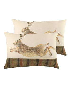 Hunter Leaping Hare Cushions (Twin Pack)