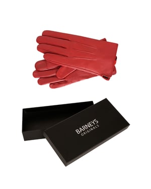 Barneys Originals Gift Boxed Red Classic Leather Glove
