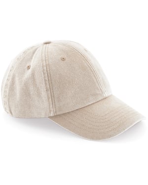 Beechfield Unisex Laag Profiel Vintage Denim-Look Cap (Vintage steen)