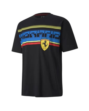 Puma Scuderia Ferrari Street Mens T-Shirt Graphic Logo Tee Black 596139 02