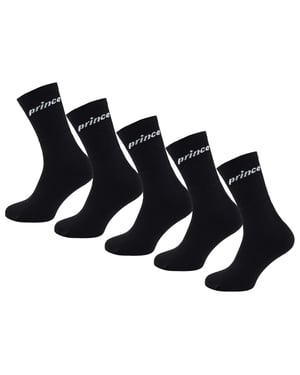 Prince Tennis 5-Pack Heren Zwarte Sokken