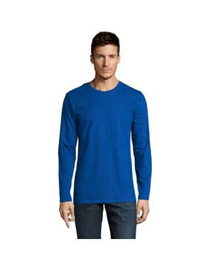 SOLS Heren Imperial Katoenen T-shirt met lange mouwen (Koningsblauw)