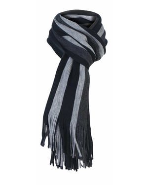 Mens Italian Inspired Warm Knitted Striped Winter Scarf One Size