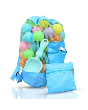 Doodle Storage Toy Play Mat Drawstring Organizer Foldable Large Kids Bag - Blue