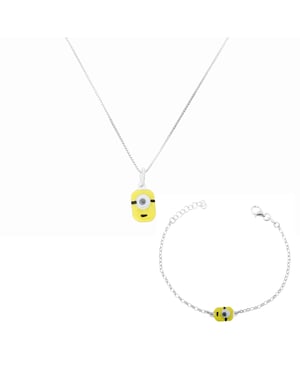 Orphelia 'Minion' Child's 925 Sterling Silver Set: Chain-Pendant + Bracelet - Silver SET-7135/1