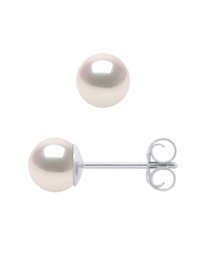 Oorbellen Akoya Pearl Ronde 5-6 mm Wit Goud 18 Karaat