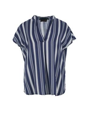Nautical-inspirerad randig viskosblus
