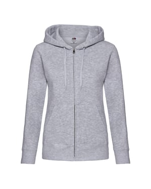Fruit of the Loom Dames/Dames Premium Heather Hooded Jacket met rits Lady Fit (Heide Grijs)