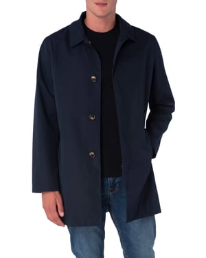 Harry Brown Men's Navy Single Breasted Trench Coat